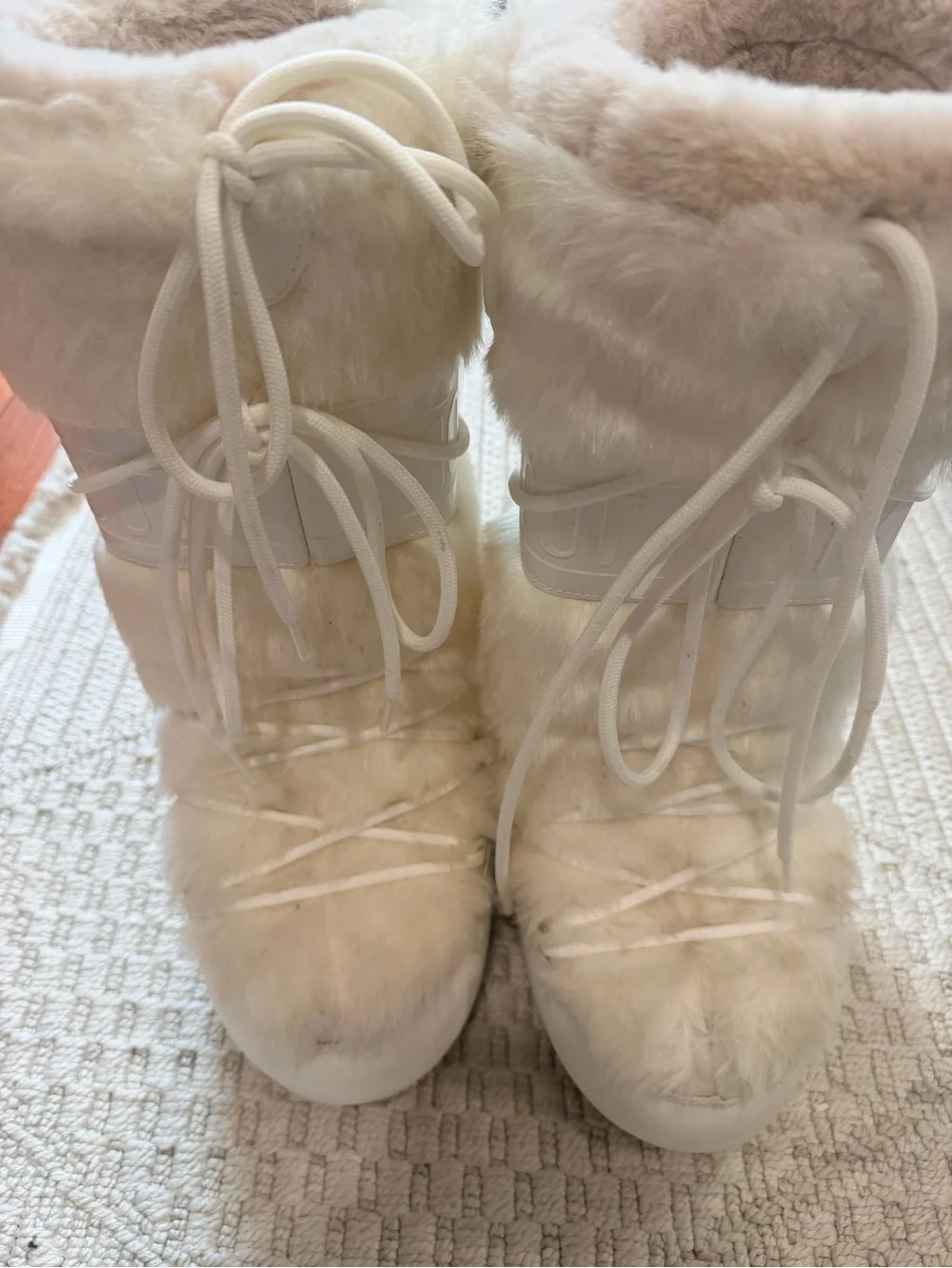 Moon Boot Icon Faux-Fur Boots in Optical White